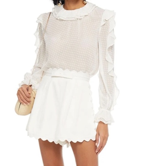 Zimmermann Super 8 Dot Ruffle Silk-Blend Blouse - Picture 6 of 11